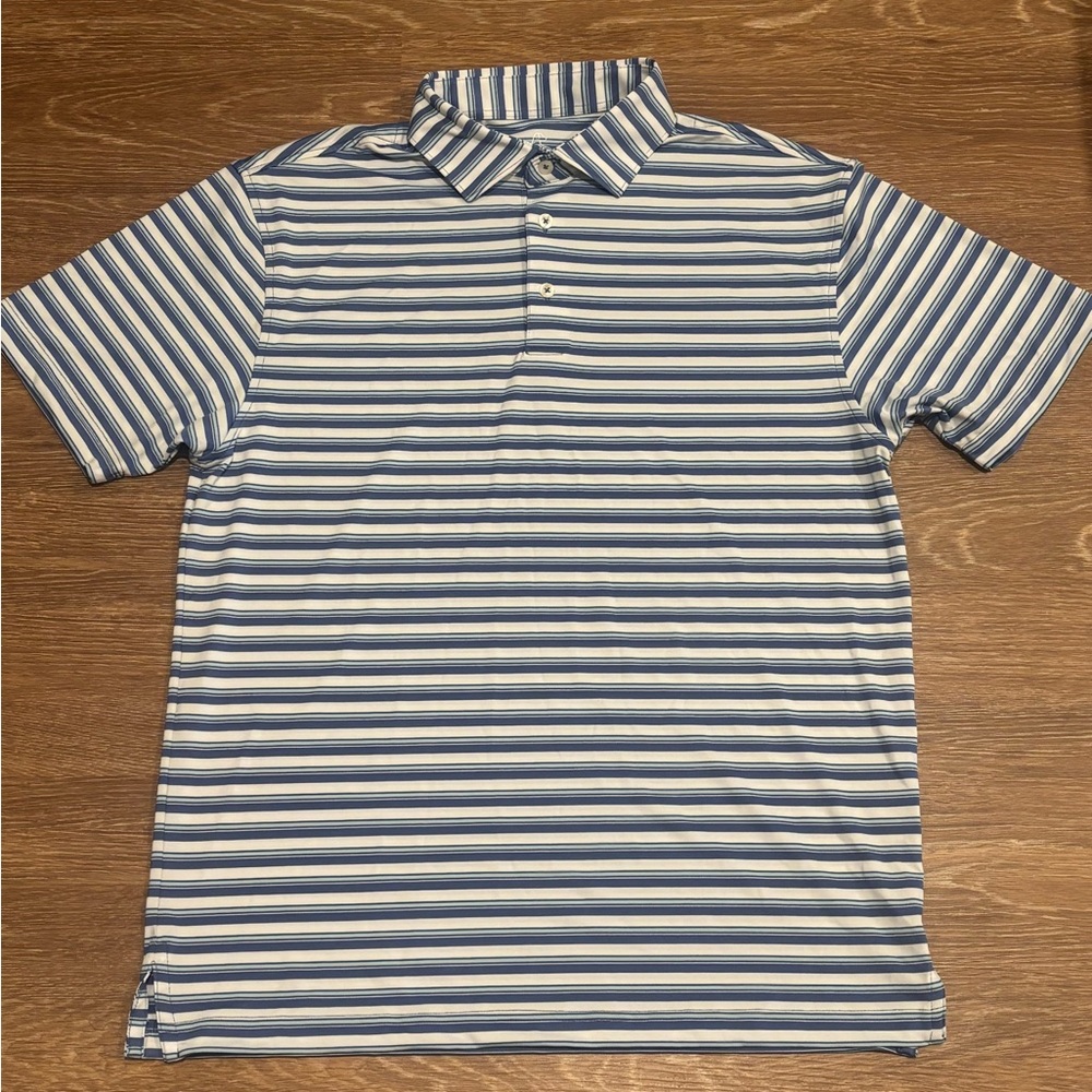 Rhoback Blue & White Striped Polo